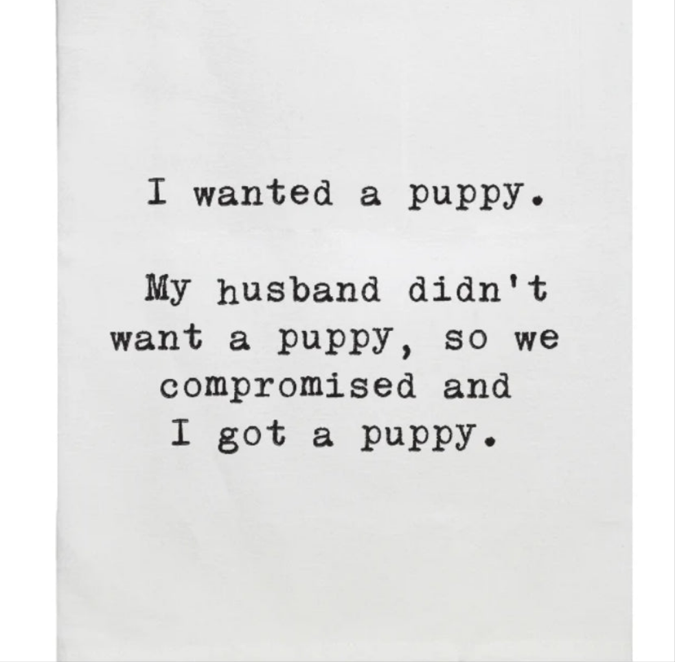 Puppy Tea Towel