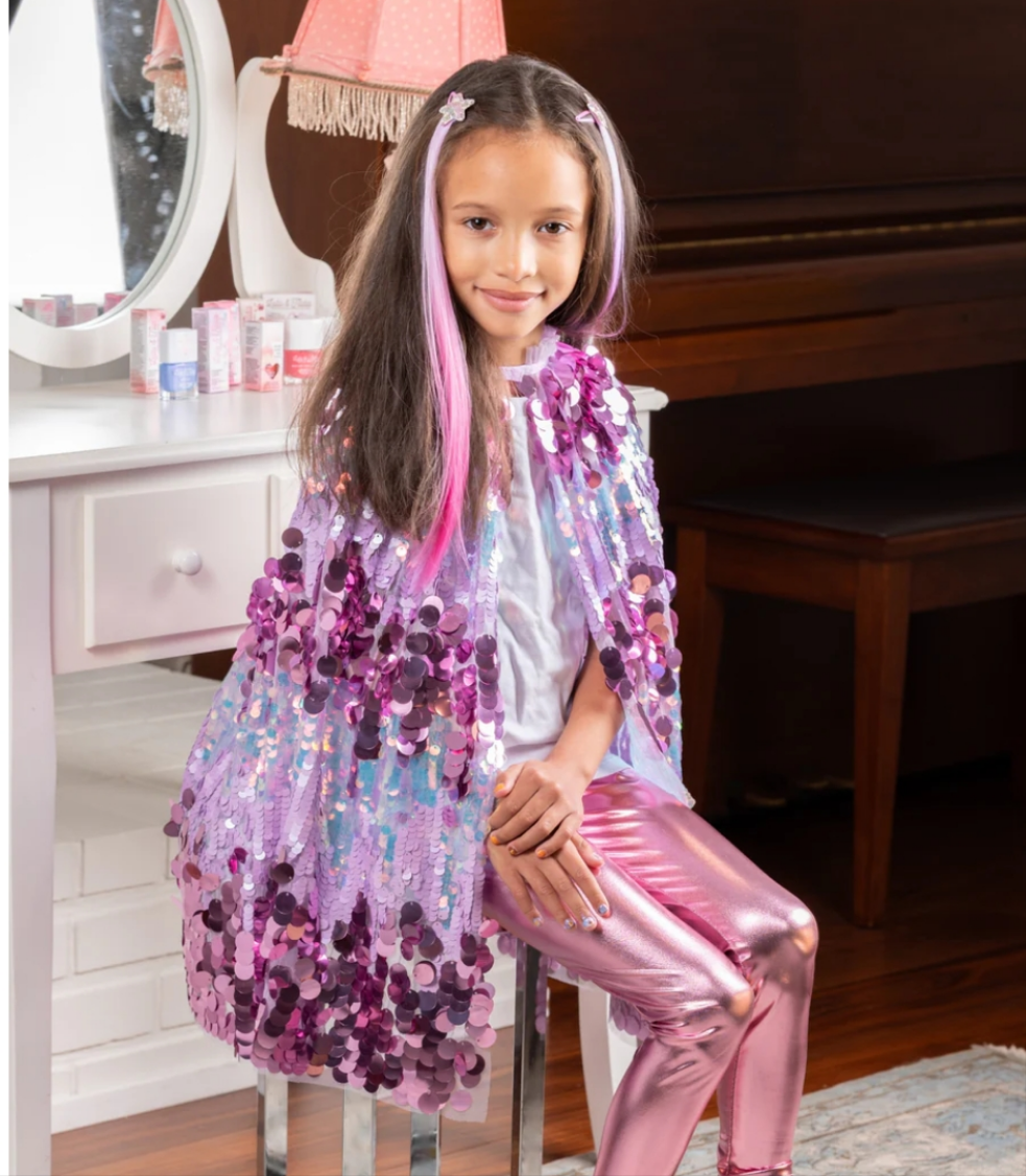 Purple Sequins Princess Cape