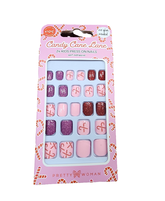 Candy Cane Lane Kids Press On Nails