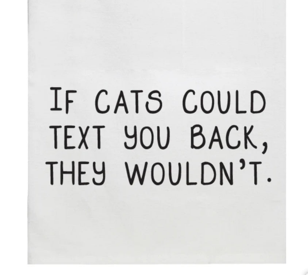 Cats Text Tea Towel