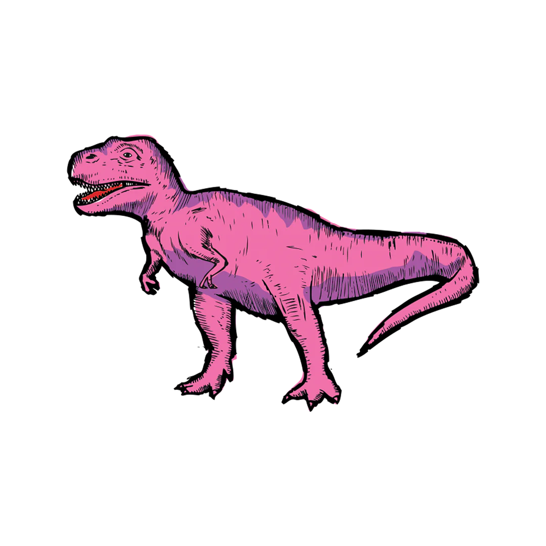 Pink T Rex Tattoo Pair