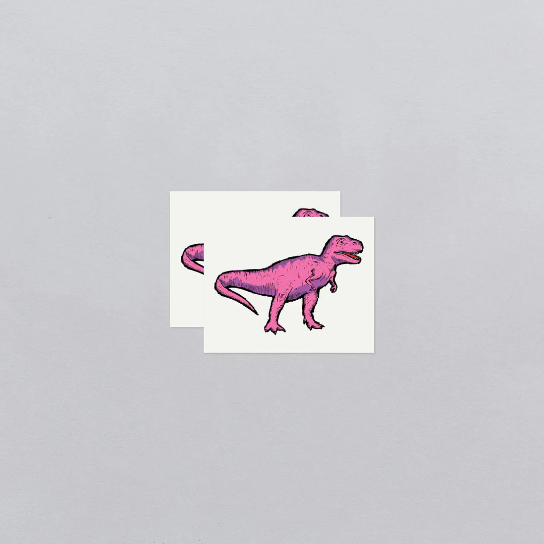 Pink T Rex Tattoo Pair