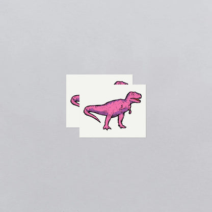 Pink T Rex Tattoo Pair