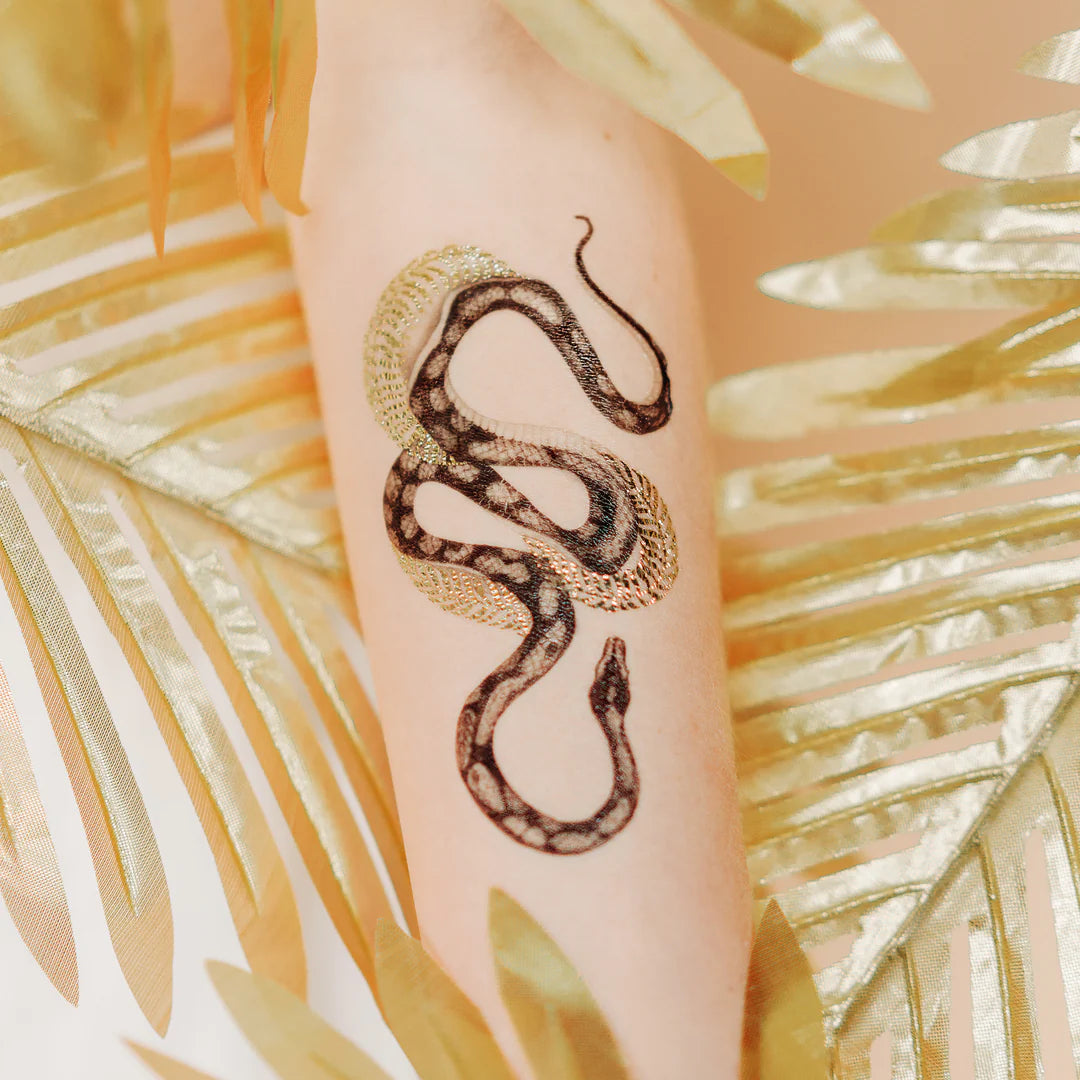 Shimmering Serpent Tattoo Pair