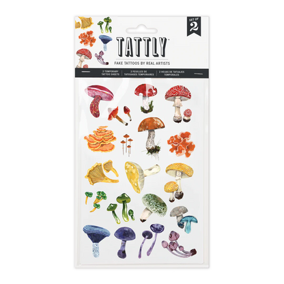 Colorful Mushrooms Sheet Tattoo