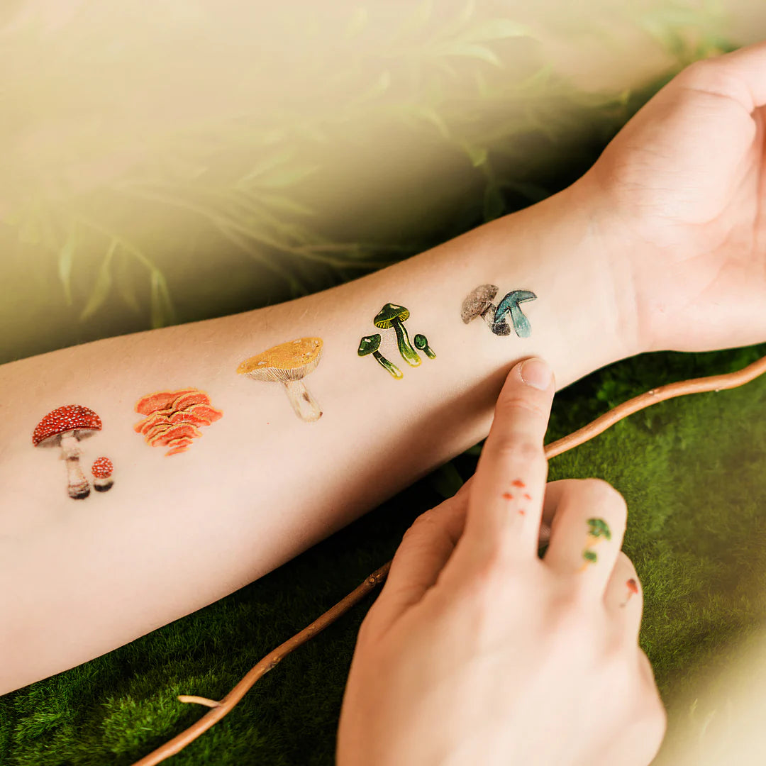 Colorful Mushrooms Sheet Tattoo