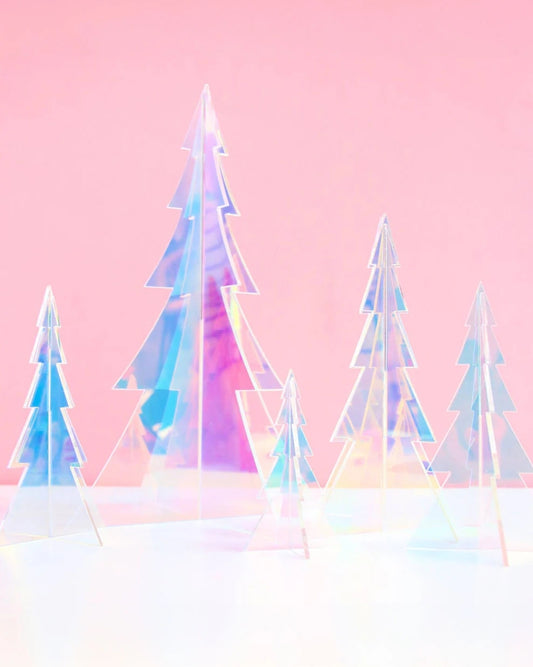 Acrylic Iridescent Christmas  Trees