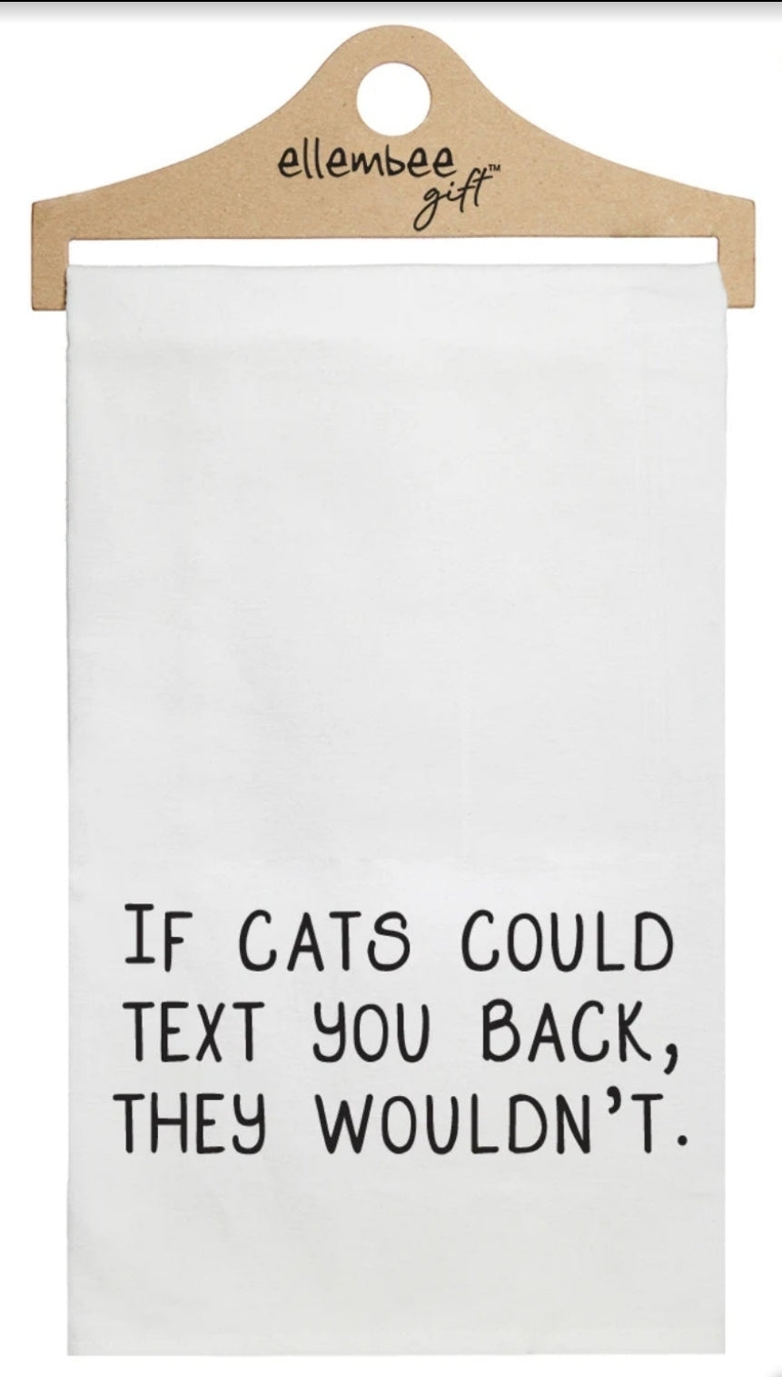 Cats Text Tea Towel