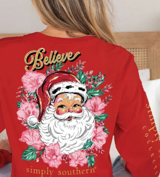 Adult- Believe Santa Long Sleeve Tee