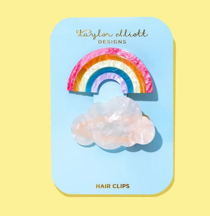 Rainbow & Cloud Hair Clips