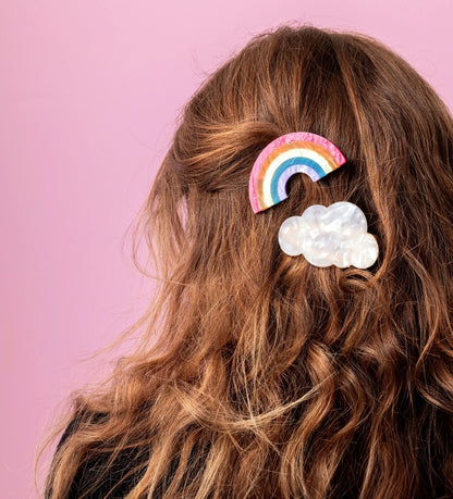 Rainbow & Cloud Hair Clips