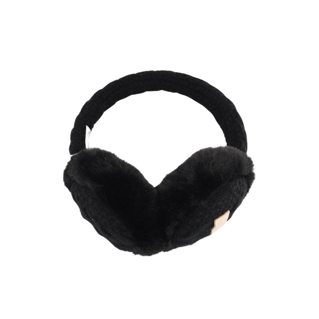 KIDS Cable Knit Faux Fur Earmuffs KDEMS3661