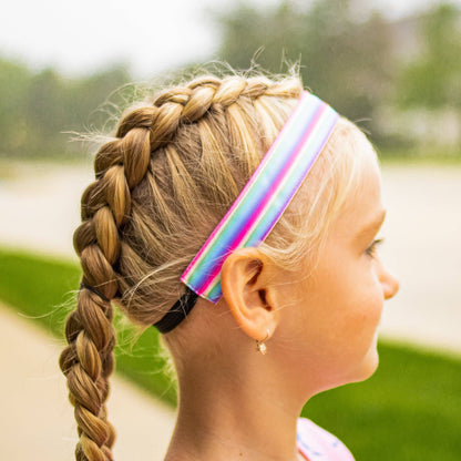 Adjustable No Slip Striped Headband - Rainbow