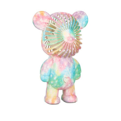 Portable Mini Bear Fan-Tie Dye & Blue