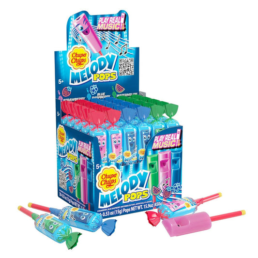 Chupa Chups Melody Pop Assorted Flavors Whistle Lollipops