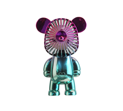 Portable Mini Bear Fan-Tie Dye & Blue