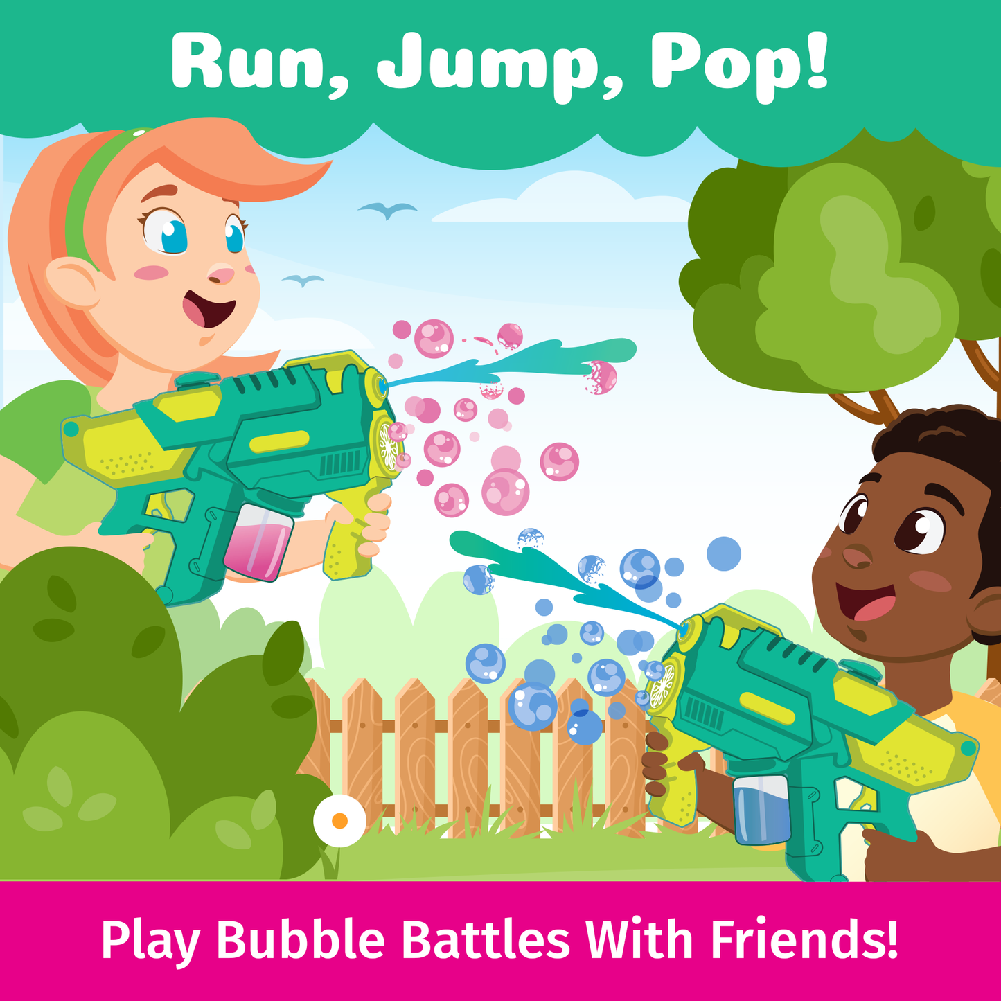PoppinColorz Hydra: 2-in-1 Water Gun & Color Bubble Blaster