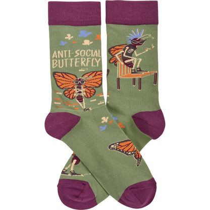 AntiSocial Butterfly Socks