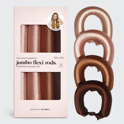 Satin Jumbo Flexi Rods 4 PCs- Rosewood