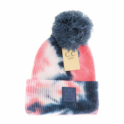 Kids' Tie Dye Pom C.C Beanie