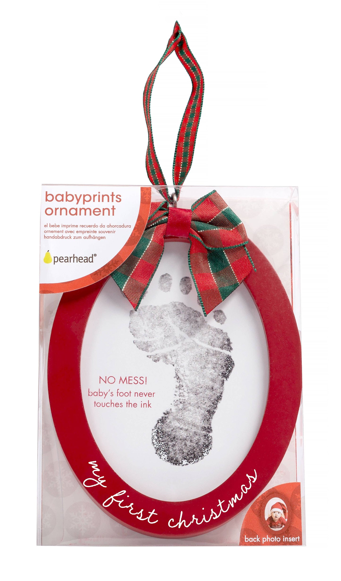 Babyprints Holiday Photo Ornament with Clean-Touch Ink Pad,