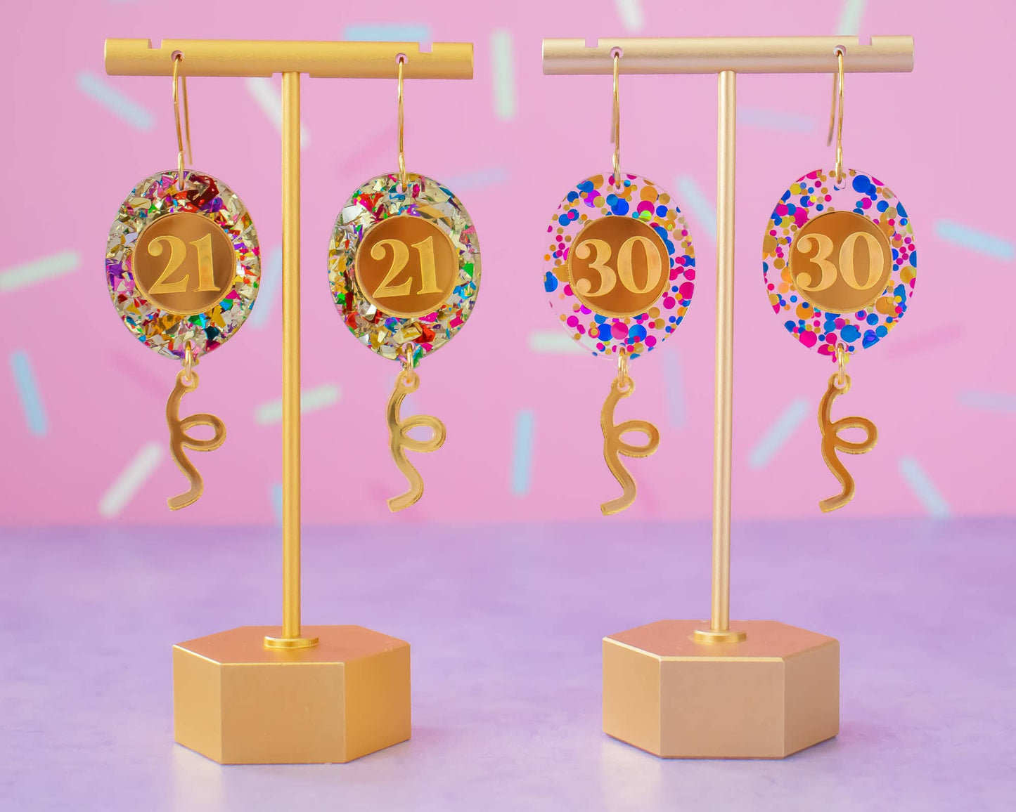 Custom Birthday Number Balloon Earrings