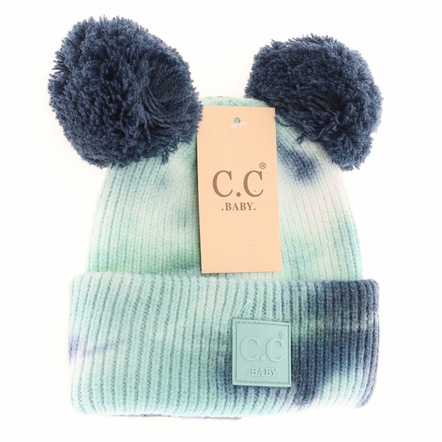 Baby Tie Dye Double Fur Pom Beanie - Newborn/Knit Hat