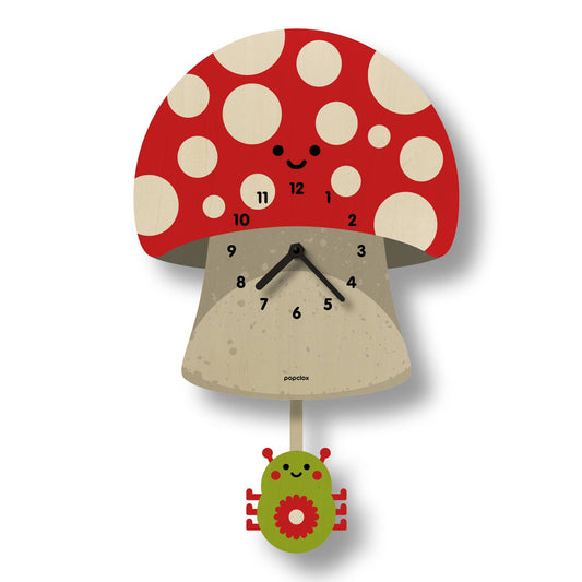 Mushroom Pendulum Clock - Wood