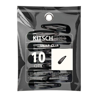 Snap Hair Clips 10pc (Black)