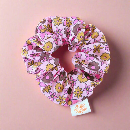 Scrunchie - Espresso Florals - Hair Accessory