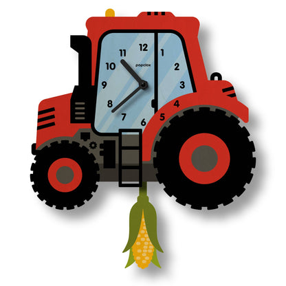 Tractor Pendulum Clock - Wood