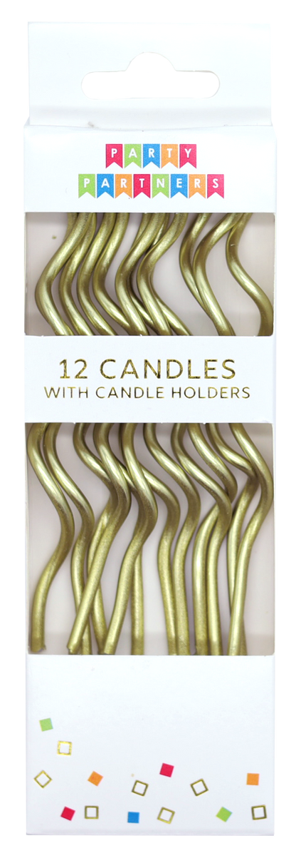 Gold Spiral 12 Candle Set