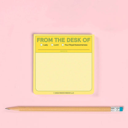 From the Desk Of Sticky Note (Yellow)