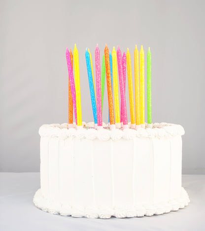 Tall Neon Rainbow Gradient 16 Candle Set