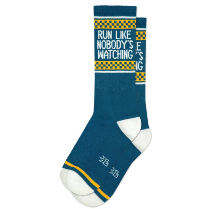 Run Like Nobody's Watching Gym Crew Socks