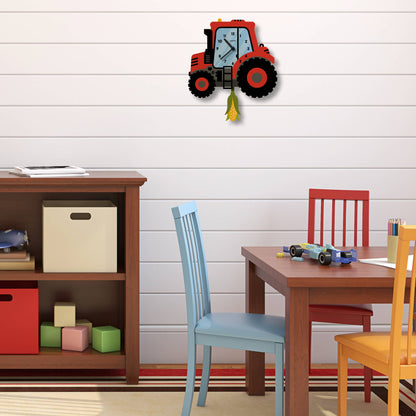 Tractor Pendulum Clock - Wood