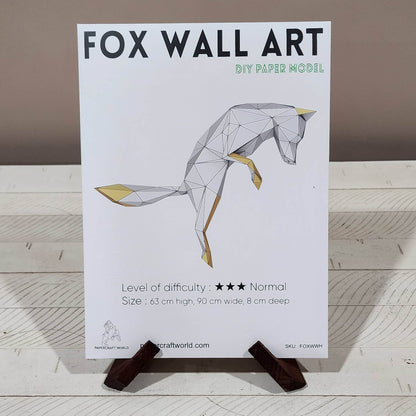 Fox Pounce 3D PaperCraft Origami Wall Art
