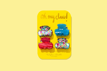 Mini Claw Hair Clips - Colorful Confetti - Set of 4