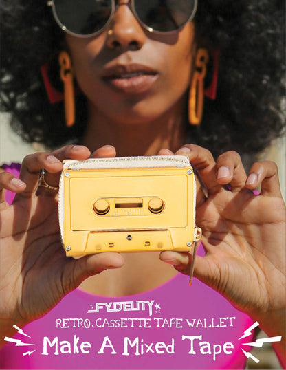 Gold Retro Cassette Wallet