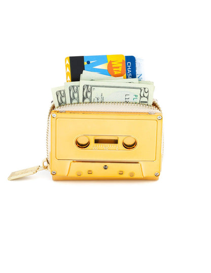 Gold Retro Cassette Wallet