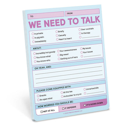 We Need to Talk Nifty Note Pad (Pastel Version)