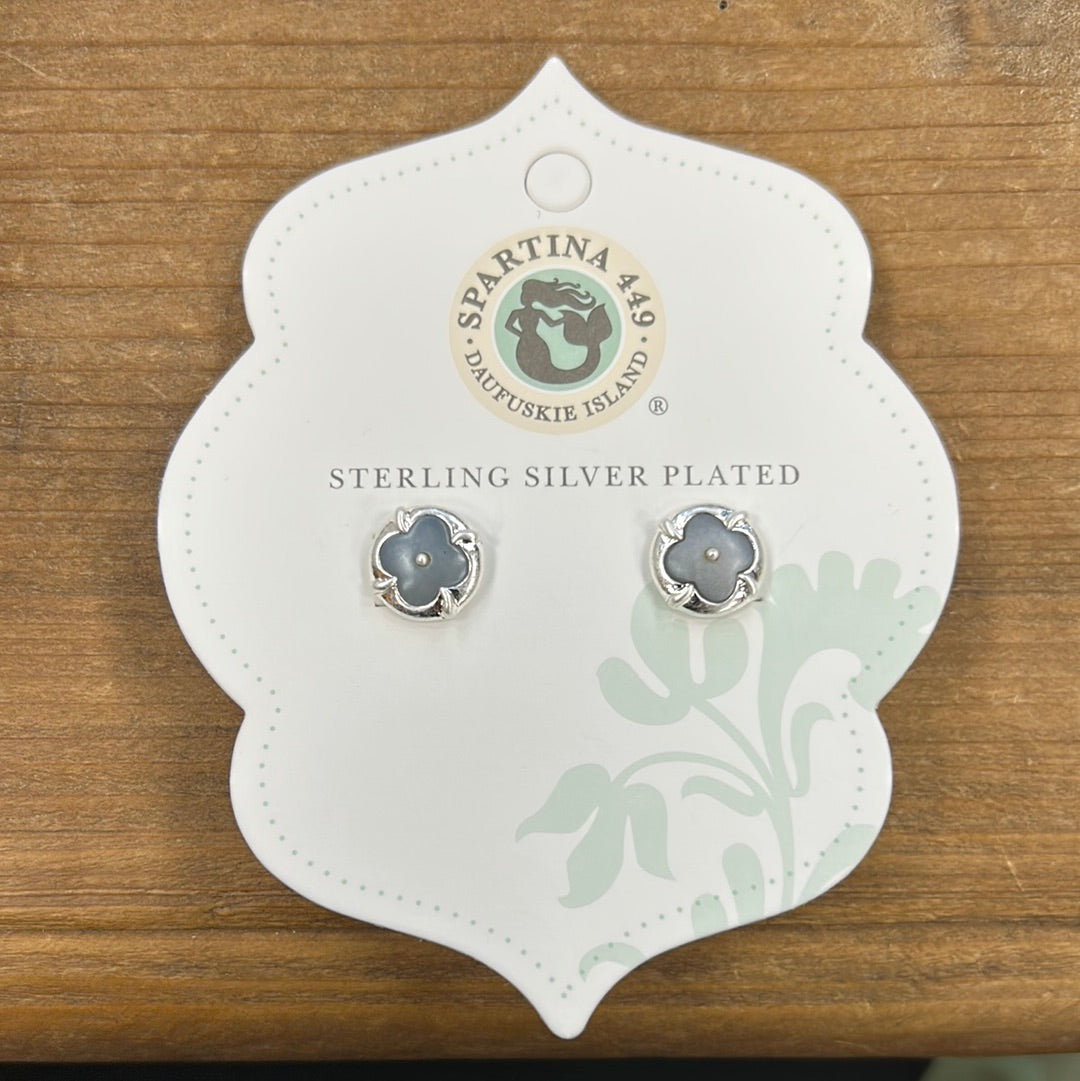 Bellinger stud earrings blue mother of Pearl